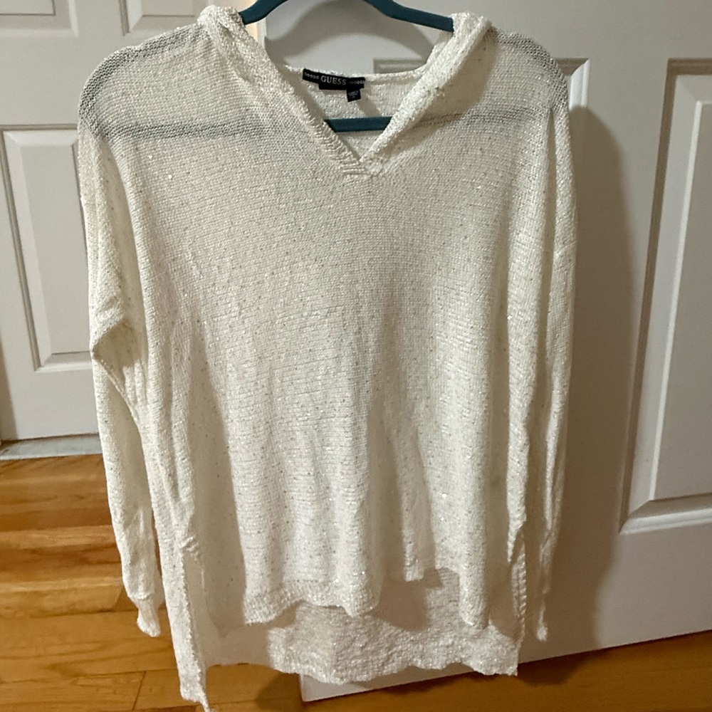 Guess White Hooded Blouse